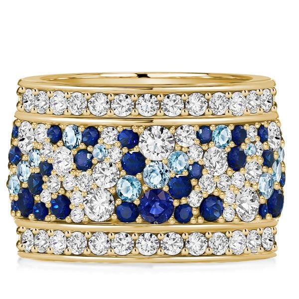 blue round multi row eternity wedding band for women blue round multi row eternity wedding band for women